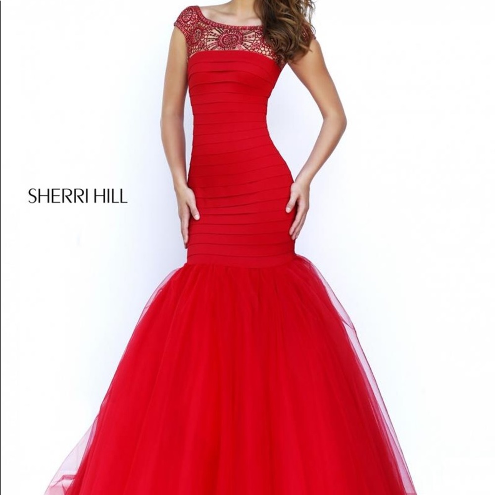 Red Brand New Sherri Hill Prom/Pageant Gown